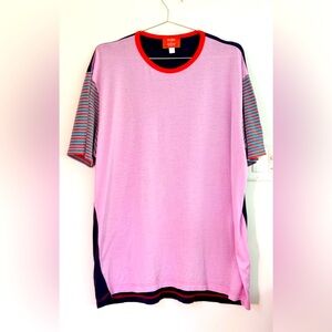Sunspel Pink Dark Blue T-Shirt, John Booth, XXL